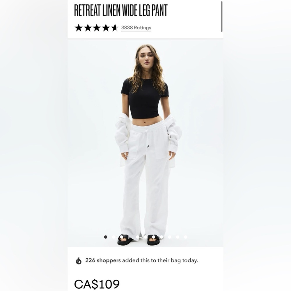 Athleta Retreat Linen Wide Leg Pant